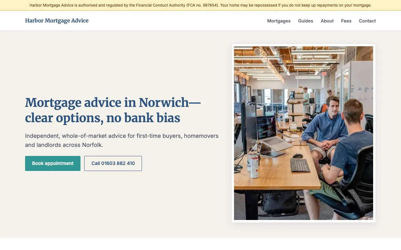 Screenshot of Harbor Mortgage